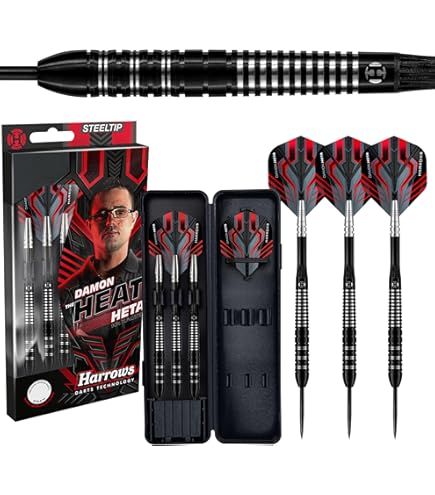 ダーツ Harrows DAMON HETA SERIES 3 STEEL 23g Amazon.com: Harrows Damon Heta 90% Tungsten Steel Tip Darts Set